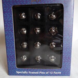 NEW 1993 DISNEY NIGHTMARE BEFORE CHRISTMAS FRAMED 12 FACES JACK PIN SET FRAME